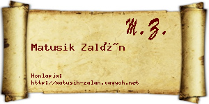Matusik Zalán névjegykártya