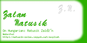 zalan matusik business card